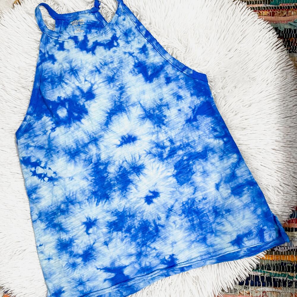 MOSSIMO SUPPLY CO • Blue + White Marble Tie-Dyed Tank Top